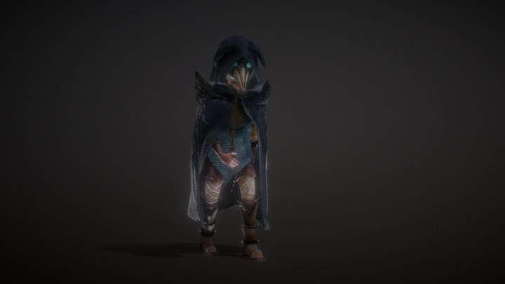Hooded walk animation 3D Model