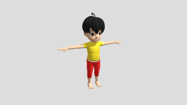 Kaddu Cartoon Character 3D Model