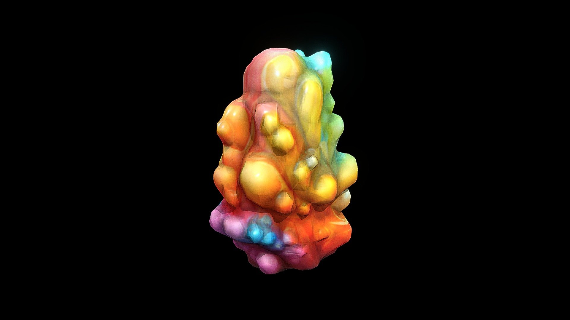 a rainbow colored object with bubbles on it - Download Free 3D model by ...