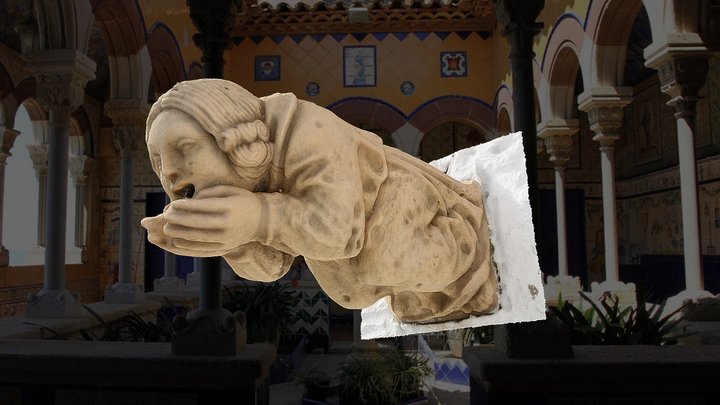 Noia bevent. Gàrgola 3D Model