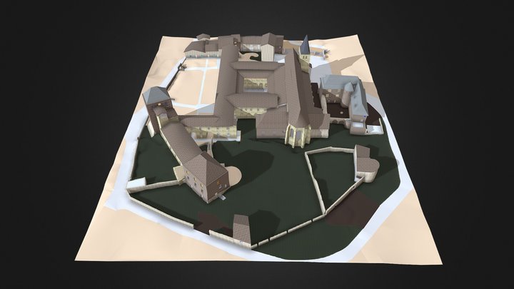 Maquette Abbaye d'Ambronay 2024 3D Model