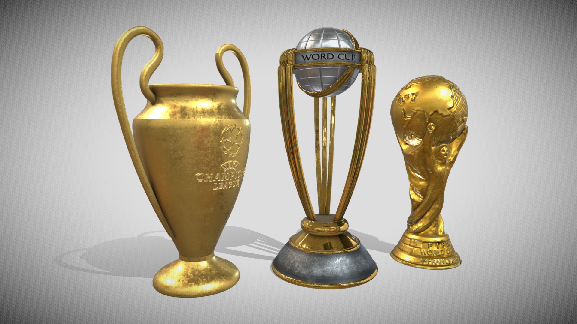 3D model Sport Cups - This is a 3D model of the Sport Cups. The 3D model is about a couple of trophies.