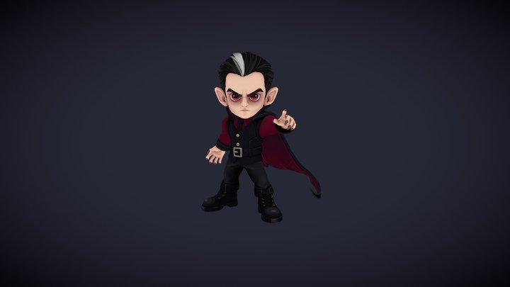 Stylized Vampire – Hand Painted 3D Character 3D Model