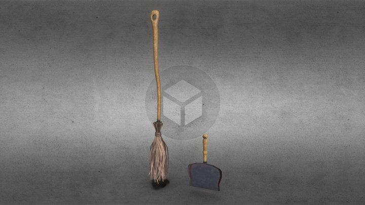 Broom and Dustpan 3D Model