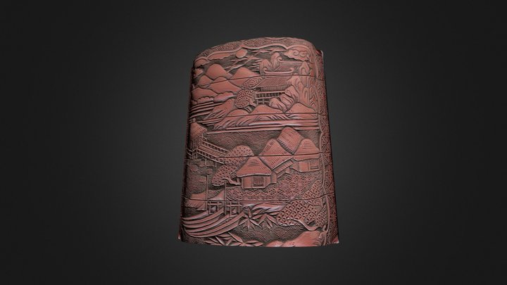 Inro Red Lacquer 3D Model
