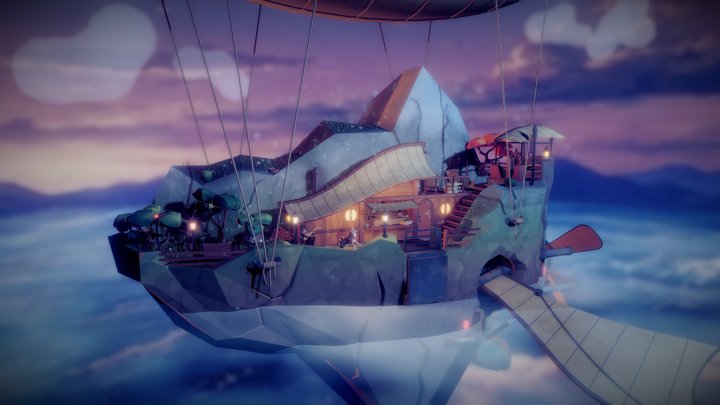 Migration of Fireflies - Floating Island 3D Model