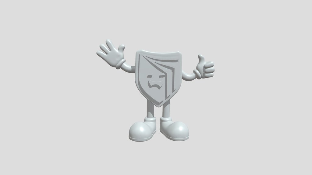 Anthropomorphic shield mascot figurine