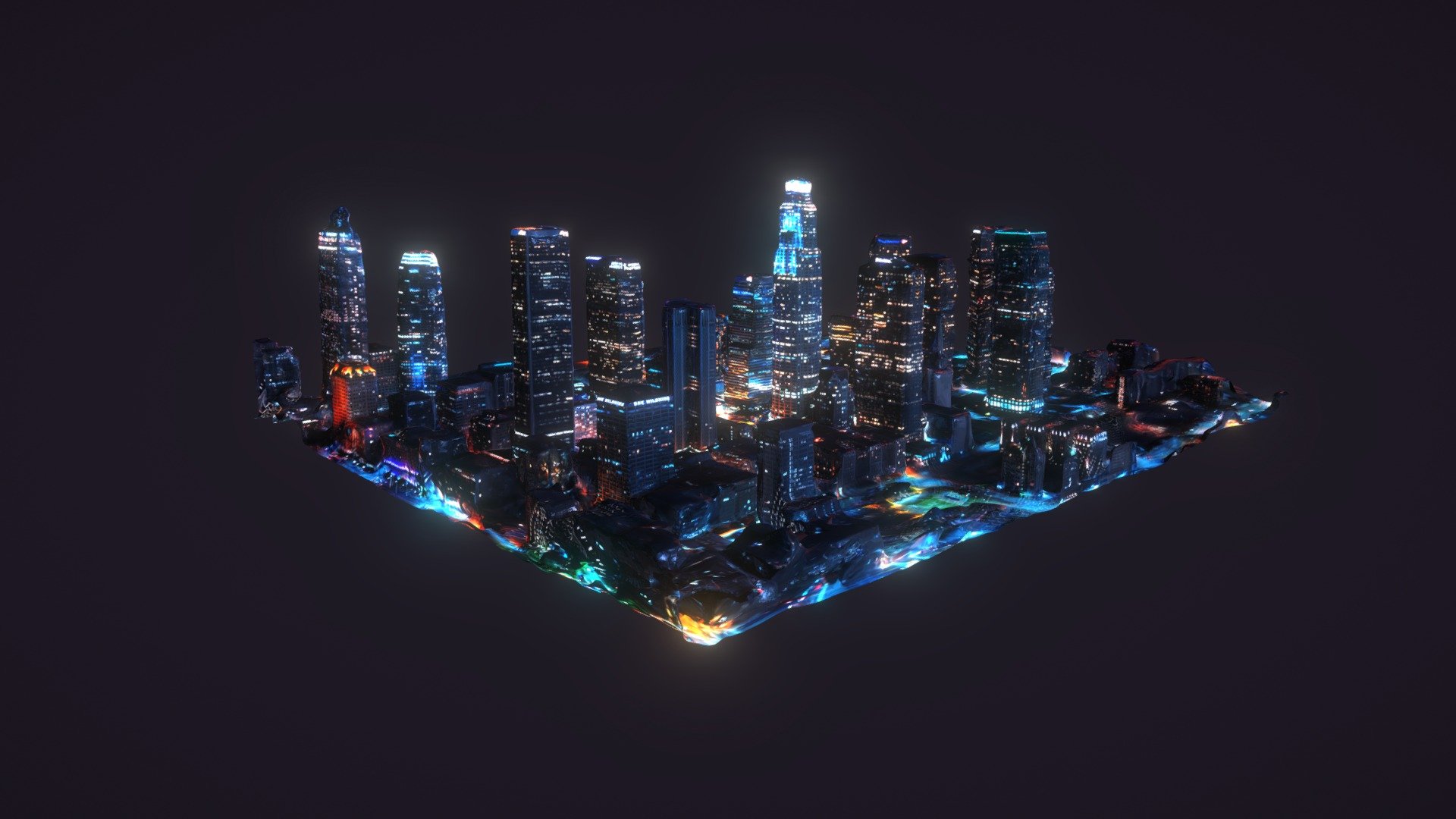 Downtown Los Angeles - City At Night.