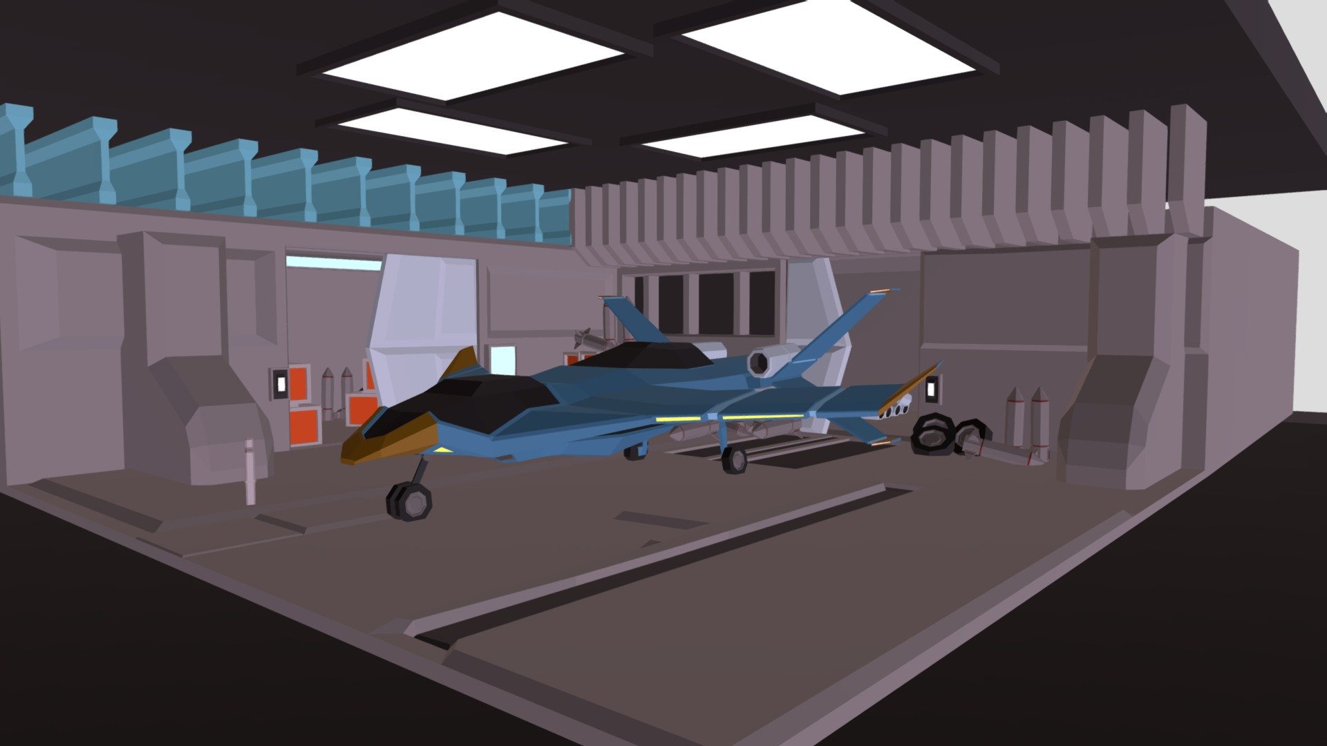 3D model SF HANGAR C3 VR / AR / low-poly