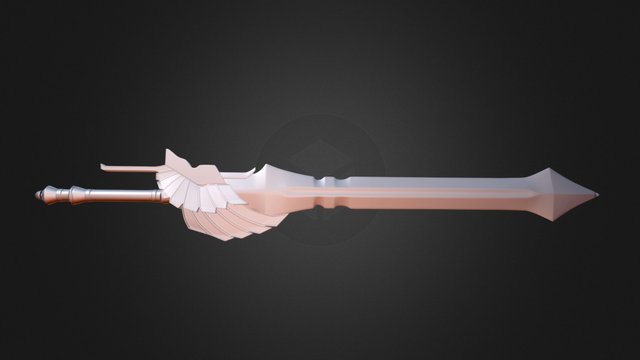 Angel Sword High Poly 3D Model