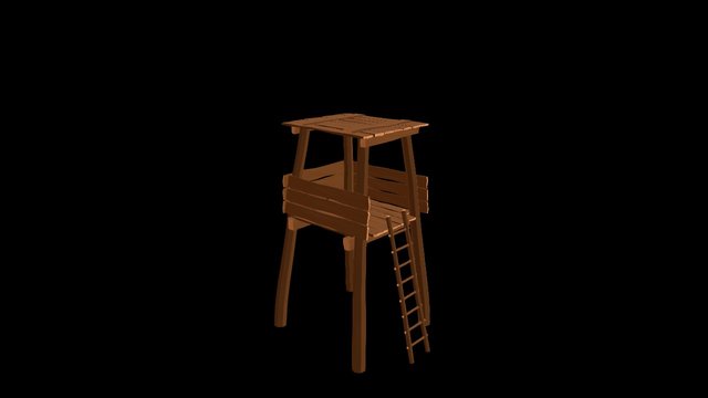 Low Poly Deer Stand 3D Model