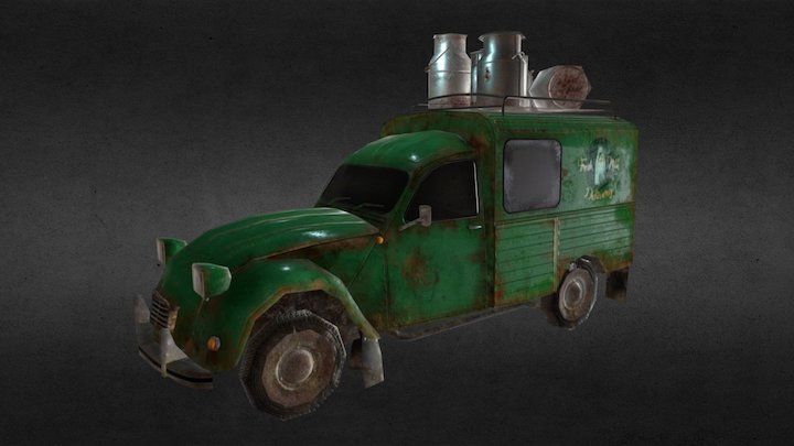 "Fresh" Delivery Service Car 3D Model