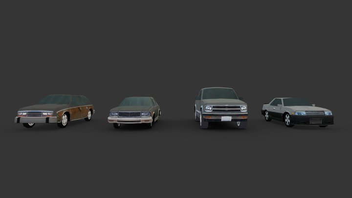low-poly Cars 3D Model