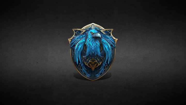 Ravenclaw coat of arms, shield 3D Model