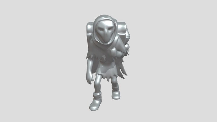 Hooded figure with potion backpack 3D Model