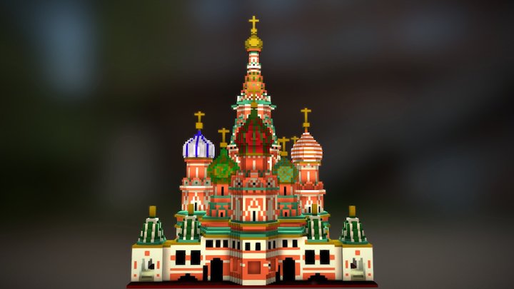 Saint Basil' s Cathedral, Moscow (Voxel) 3D Model