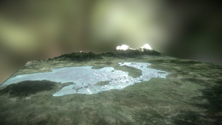 Cuenca de México en días de la gran Tenochtitlan 3D Model
