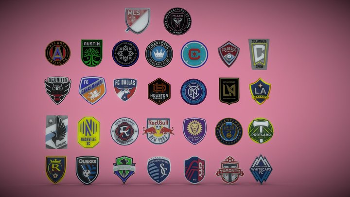 Major League Soccer All Logos Printable and PBR 3D Model