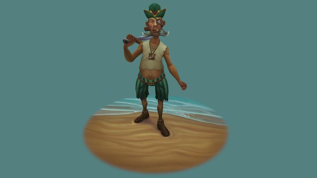 Fishy Pirate blizzard character contest 2016 3D Model