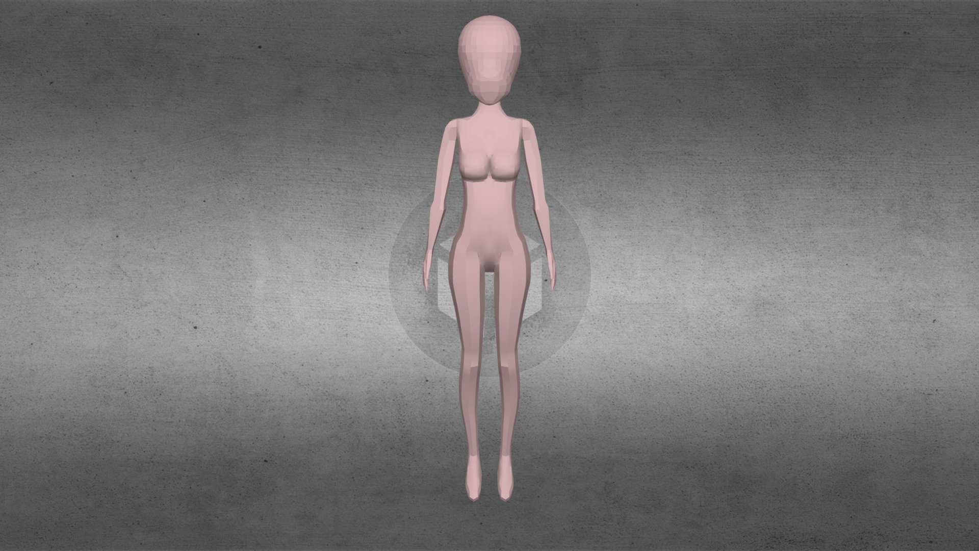 Low Poly Stylized Female Model