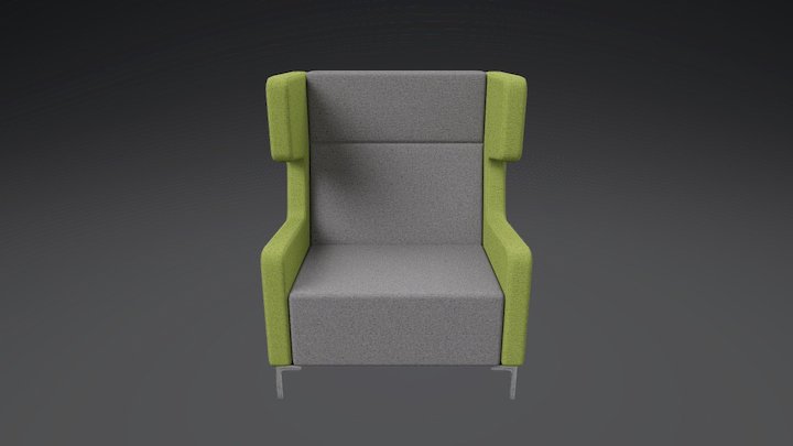 Amee T Booth - 1 Seater, Standard Back V1 1 3D Model