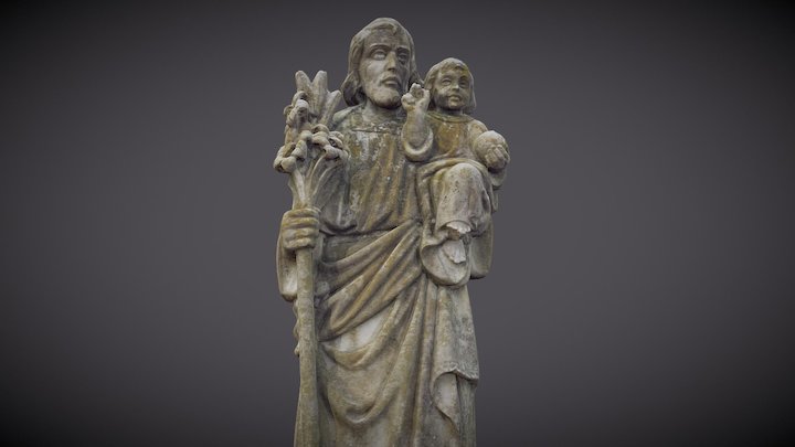 Jesus with a Child Monument 3D Model