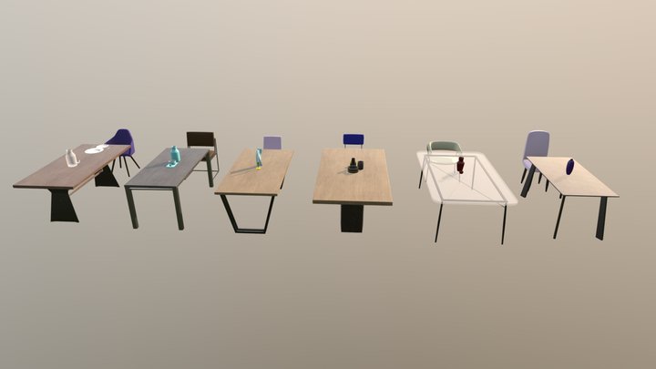 ArchViz Table and Chair Pack 3D Model