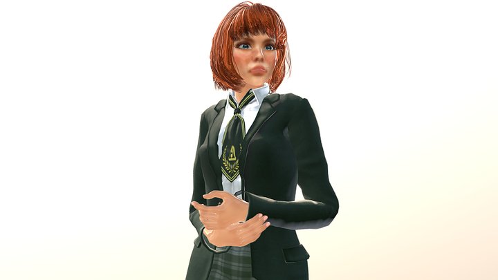 Lillian In School Uniform 3D Model