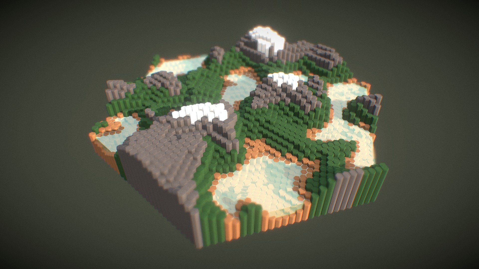 Baked Procedural Hexagon Land