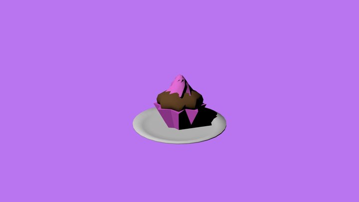 Lowpoly Cupcake 3D Model