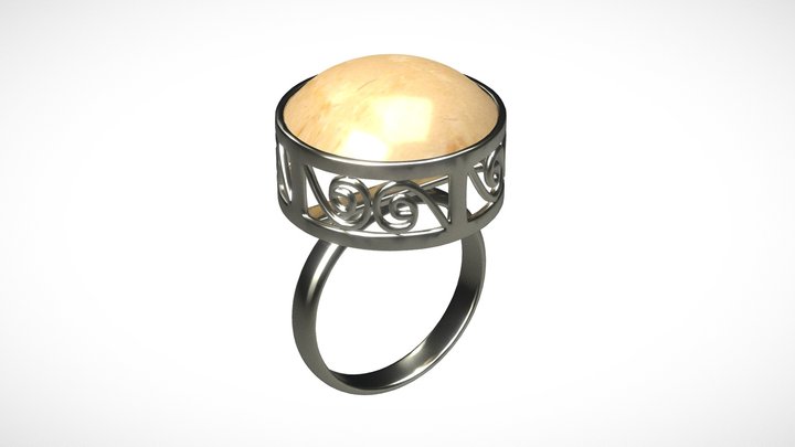 Jewelry Silver Ring - Remodeled 3D Model