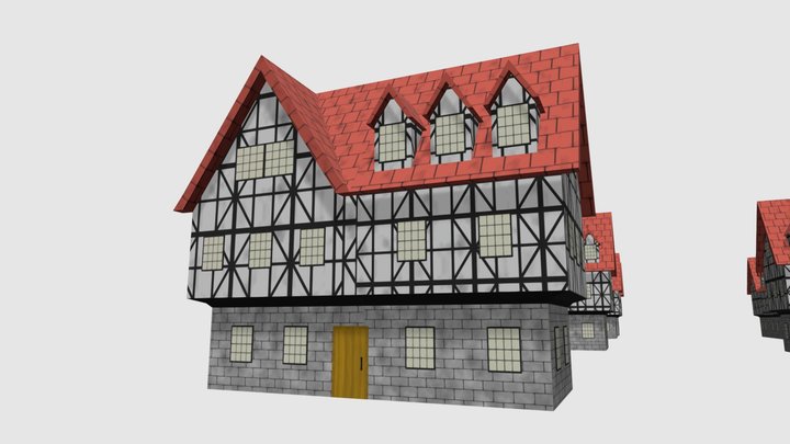 Medieval House Modular 3D Model