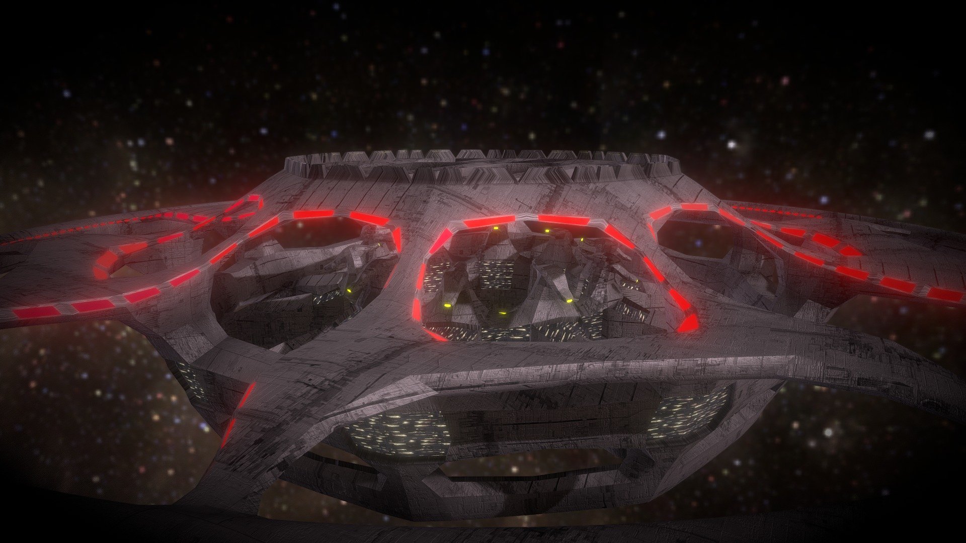 Futuristic Open-Concept Space Station — Sketchfab embed 3D viewer
