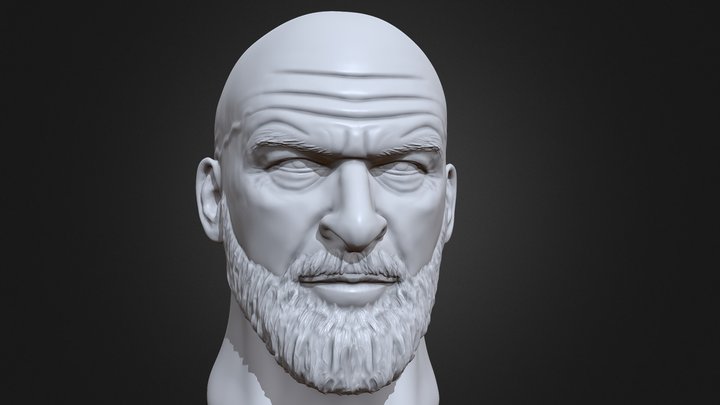 Triple H 3D printable portrait sculpture 3D Model
