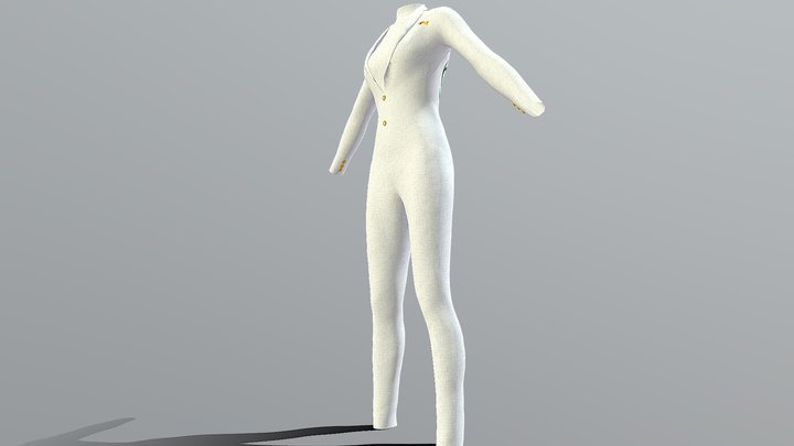 کت شلوار زنانه طرح مرغ آمین 3D Model