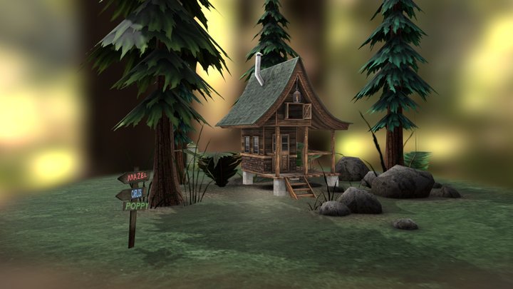 Cabin in the Fairy Forest 3D Model