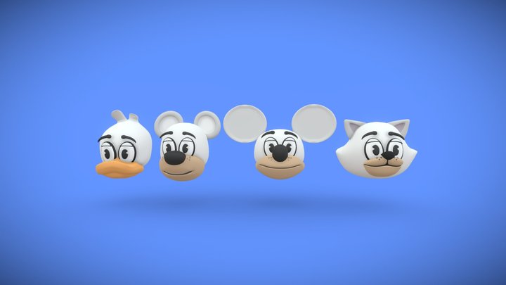 Toon Heads 3D Model