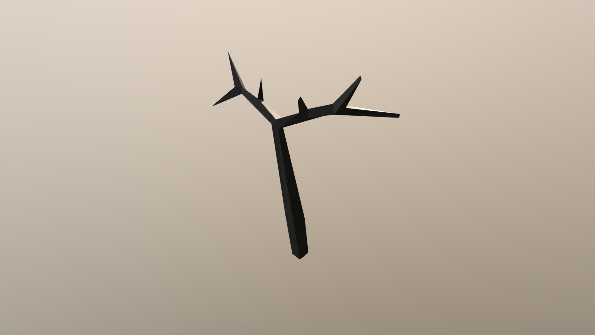 Low Poly Tree Black Fired