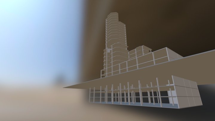Mixed-Use Complex Structure 3D Model