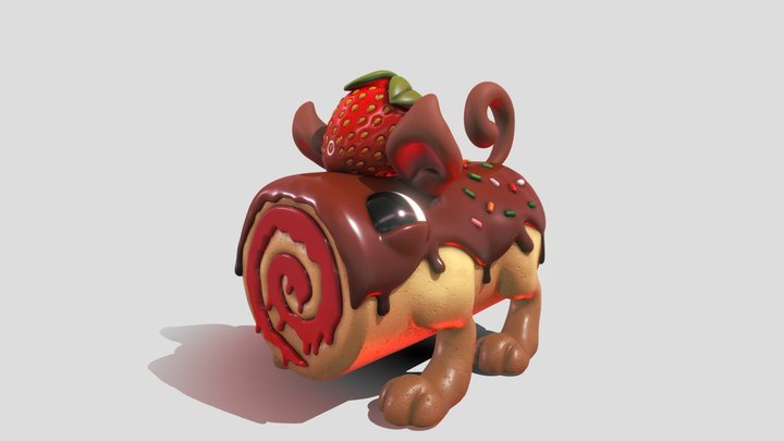 Rocãobole - Cake Roll Dog 3D Model