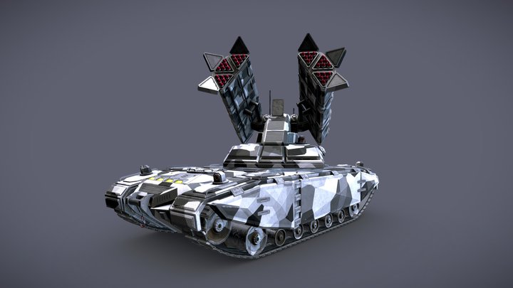 Sci-Fi Missile launcher Tank 3D Model
