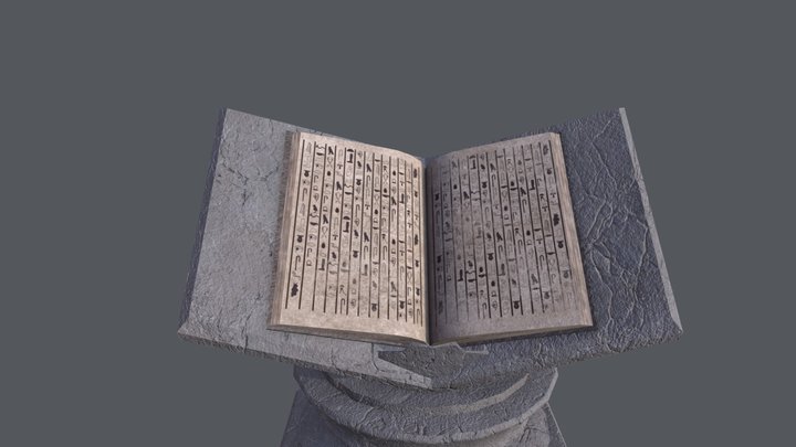 Book stand with book 3D Model