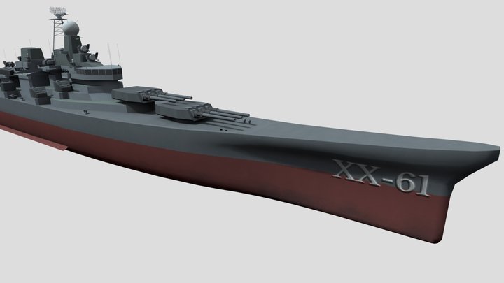 IOWA Warships Lowpoly 3D Model