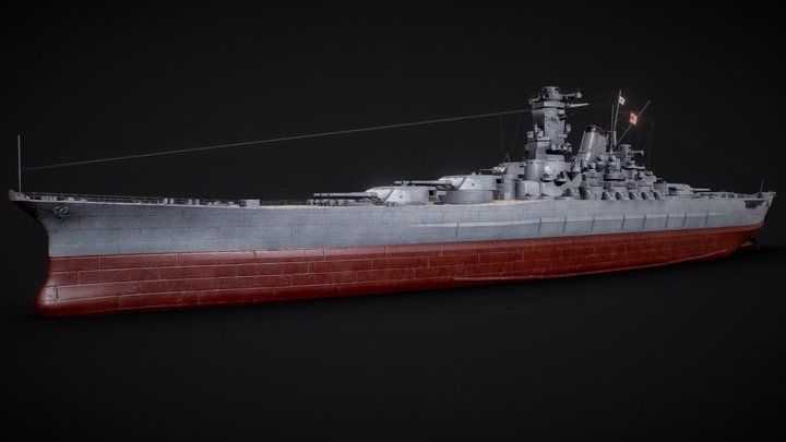 Yamato Class - WW2 Japanese Battleship 3D Model