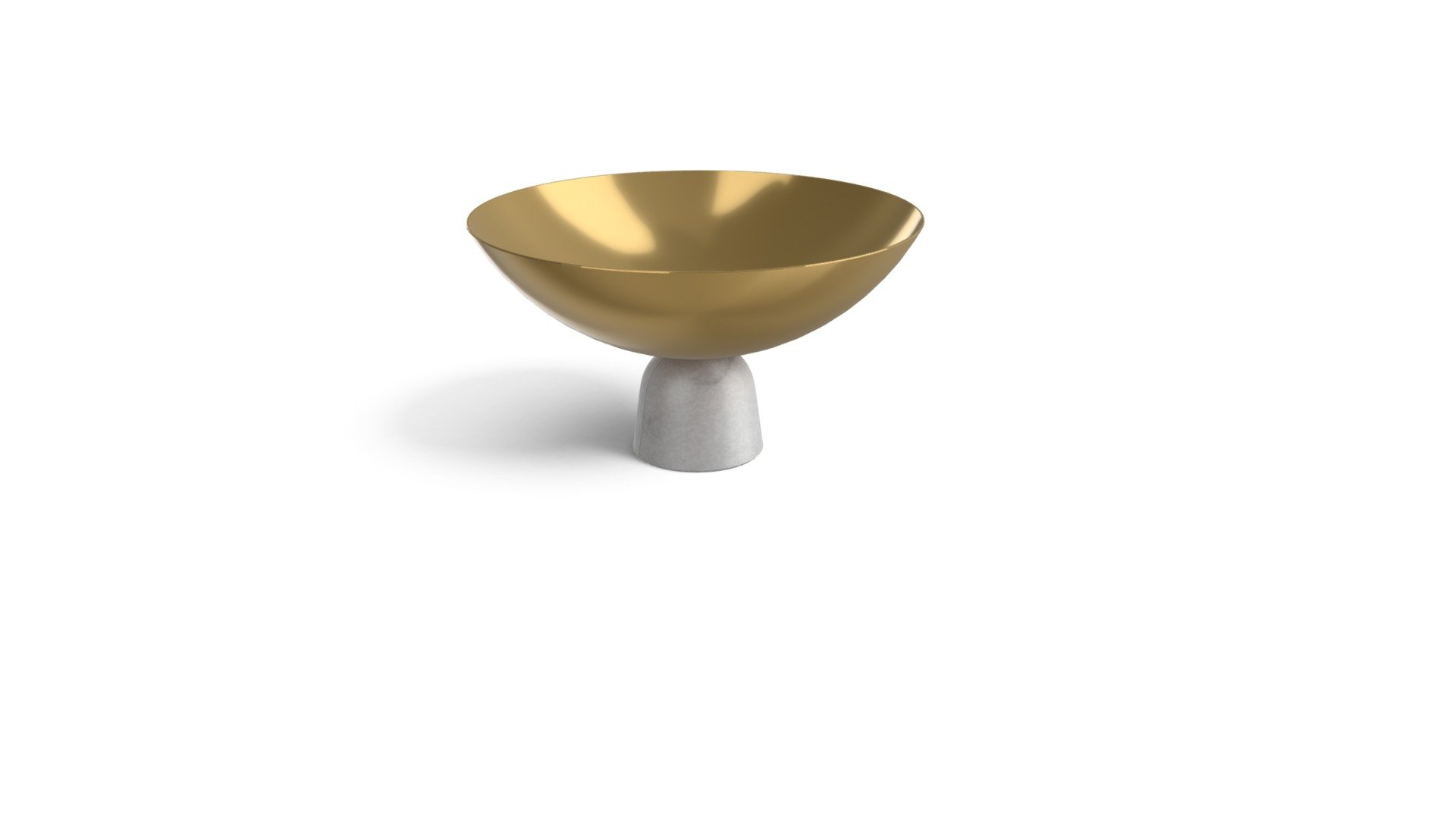 Daan Marble And Metal Bowl, White and Gold