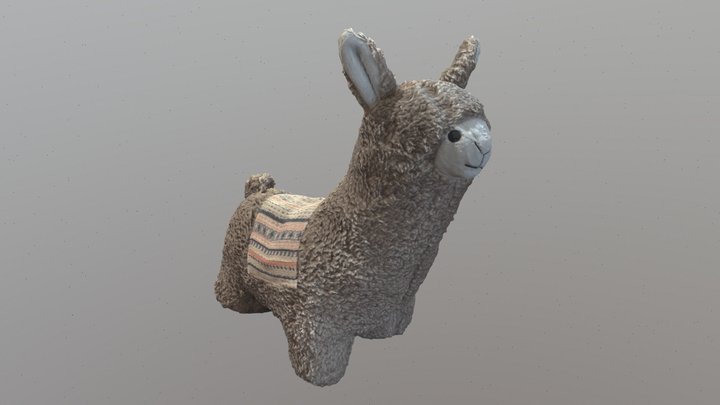Alpaca Plushie Doorstop, Processed Photoscan 3D Model