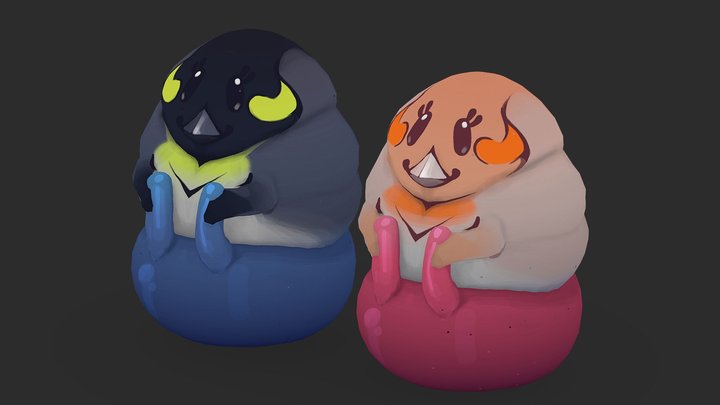 FGJ22 Hand-painted Penguins 3D Model