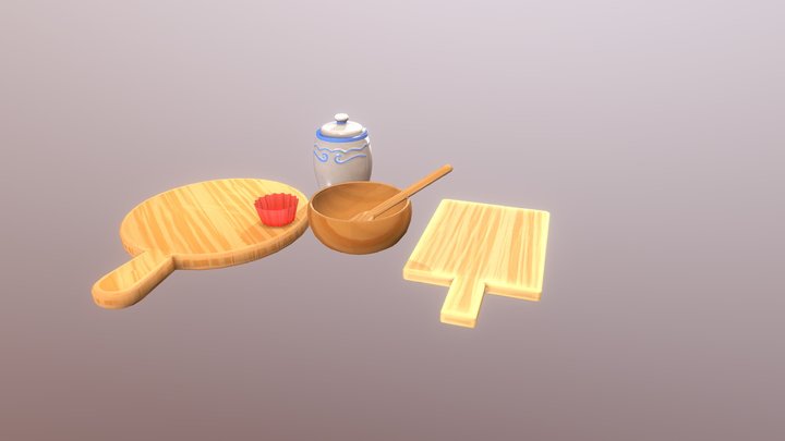 Stylized rustic kitchen props