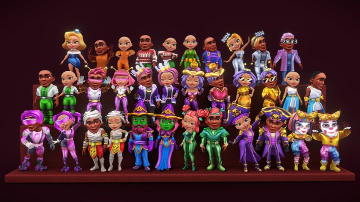 Pop Slots - character costumes 3D Model