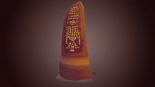 Handpainted Runestone 3D Model